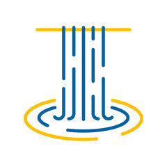 Waterfall of natural vacation vector icon