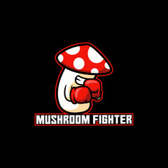 mushroom fighter boxing gamer cartoon