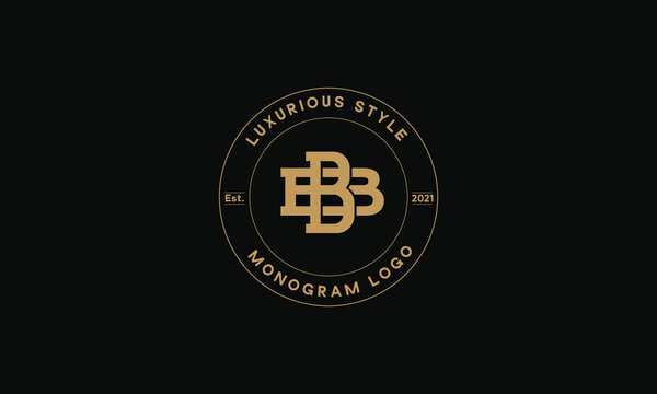Bb monogram logo with hexagon shape and line Vector Image
