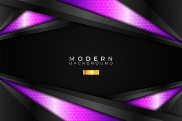 Fototapeta na wymiar Modern Background Technology Realistic Glossy Diagonal Metallic Purple and Dark
