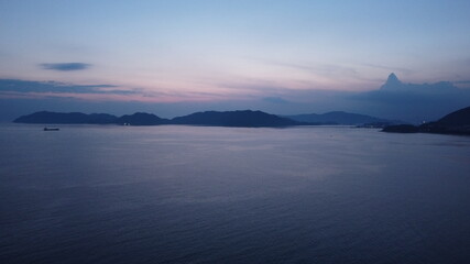 SDGs地球環境！日本の自然！山口県光市の街並みと瀬戸内海の風景