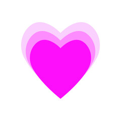 Growing pink heart emoji vector illustration