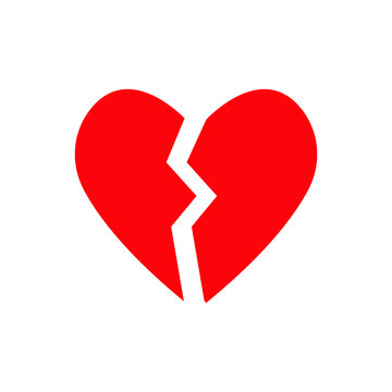 Heart broken vector red emoji illustration