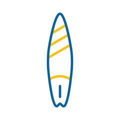 Surfboard flat vector icon design. Summer sign
