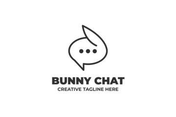 Bunny Bubble Chat Business Logo