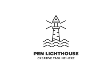 Lighthouse Monoline Business Logo