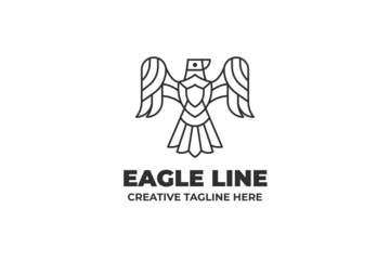 Fototapeta premium Eagle Bird Monoline Logo