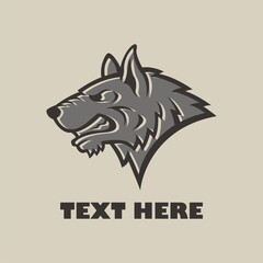 Wolf head mascot logo