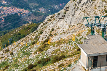 Cabin lift in Monte Capanne, Isola D'Elba. The best aerial view of this nice mediterranean island