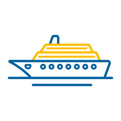 Cruise liner flat vector icon isolated