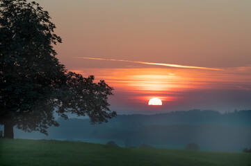 Sonnenuntergang im Nebel