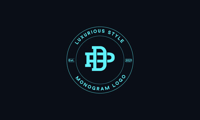 dp OR pd monogram abstract emblem vector logo template