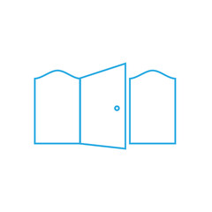 open door door on a white background and two parts on the sides