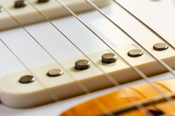 Detail of the single coil pickup of a electric guitar © Maxal Tamor