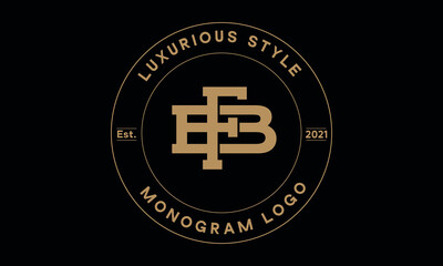 fb OR bf monogram abstract emblem vector logo template