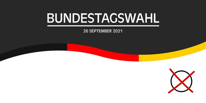 German Federal election 2021. Deutsche Bundestagswahl 2021. Election or vote concept. Vector banner.