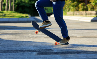 Skateboarder skateboarding outdoors in city