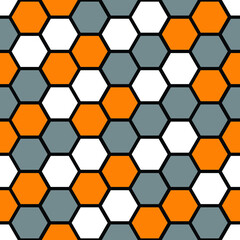 geometric seamless pattern orange and grey color. abstract pattern with black background