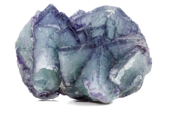 Macro mineral stone Fluorite on white background close up