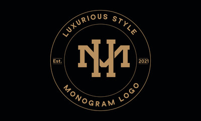 Fototapeta na wymiar hm OR mh monogram abstract emblem vector logo template