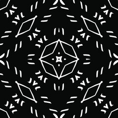 Seamless vector pattern in geometric ornamental style. Black  pattern.