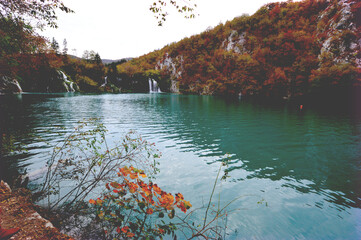 Beautiful Landscape at Plitvice Lakes National Park.