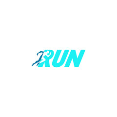 Wordmark logo, Run man logo / Running logo vector template on white background