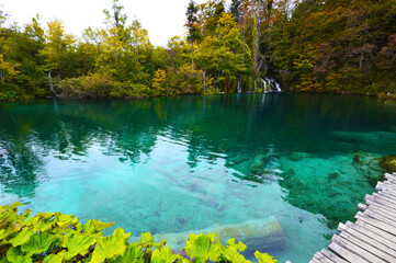 Beautiful Landscape at Plitvice Lakes National Park.