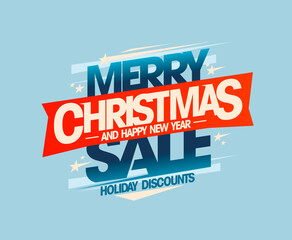Merry Christmas and happy New year sale, holiday discounts