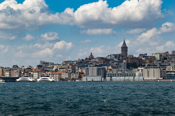 Fototapeta na wymiar View of Galata tower and Karakoy district, Istanbul, Turkey
