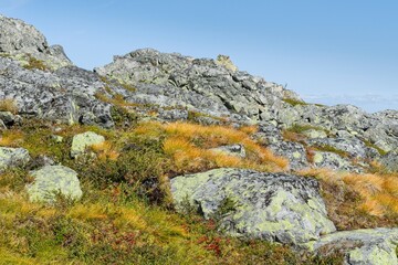 The rocky side of the Klevfjället hill at Gräftåvallen in northern Sweden - 457298900