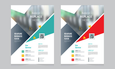 Brochure design, cover modern layout, poster, flyer in A4 with colorful triangles