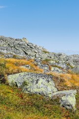 The rocky side of the Klevfjället hill at Gräftåvallen in northern Sweden - 457298916