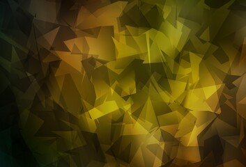 Dark Green, Yellow vector abstract mosaic pattern.