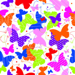 Fototapeta na wymiar seamless pattern colorful butterfly with abstract ornament, pattern art abstract butterfly for wallpaper_fabric textile_social media background and website