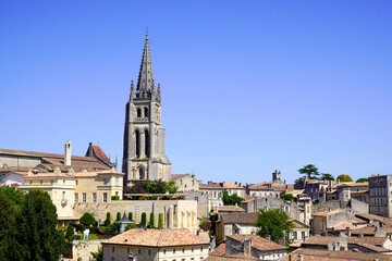 Fototapeta na wymiar Saint-Emilion historical unesco village of best vineyards of Bordeaux in southwest France
