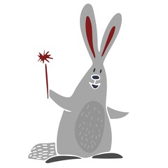Vector illustration of a hare in a scandinavian style