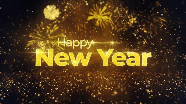 Happy new year 2022 4k footage, new year greetings background