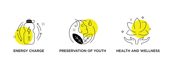 Set of illustrations concept with people illustration. Healthy food, health, diet, fitness medicine.Flat illustration Icons infographics. Landing page site print poster.