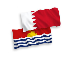 Flags of Republic of Kiribati and Bahrain on a white background