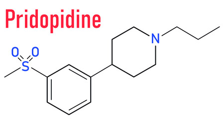 Pridopidine drug molecule. Skeletal formula.