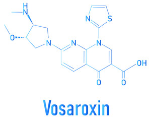Vosaroxin cancer drug molecule. Skeletal formula.