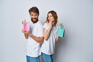 funny man and woman gifts shopping emotions joy