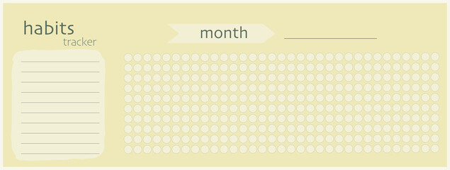 Vector monthly habits tracker.