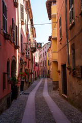 Fototapeta na wymiar Street of Garbagna, historic city in Alessandria province, Italy