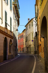 Fototapeta na wymiar Street of Gavi, historic city in Monferrato, Italy