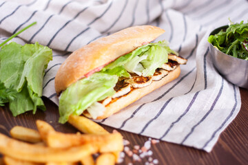 Fresh veggies and toasted cheese sandwich.