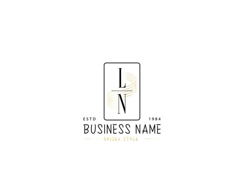 Letter LN Logo, Minimal ln logo icon design for wedding, fashion, apparel and clothing brand or all kind of use