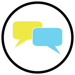 Sprechblasen Icon im Kreis - Kommunikation, Kontakt oder Dialog