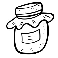 Glass Jar for Homemade Marmalade or Pickle Vector for Coloring